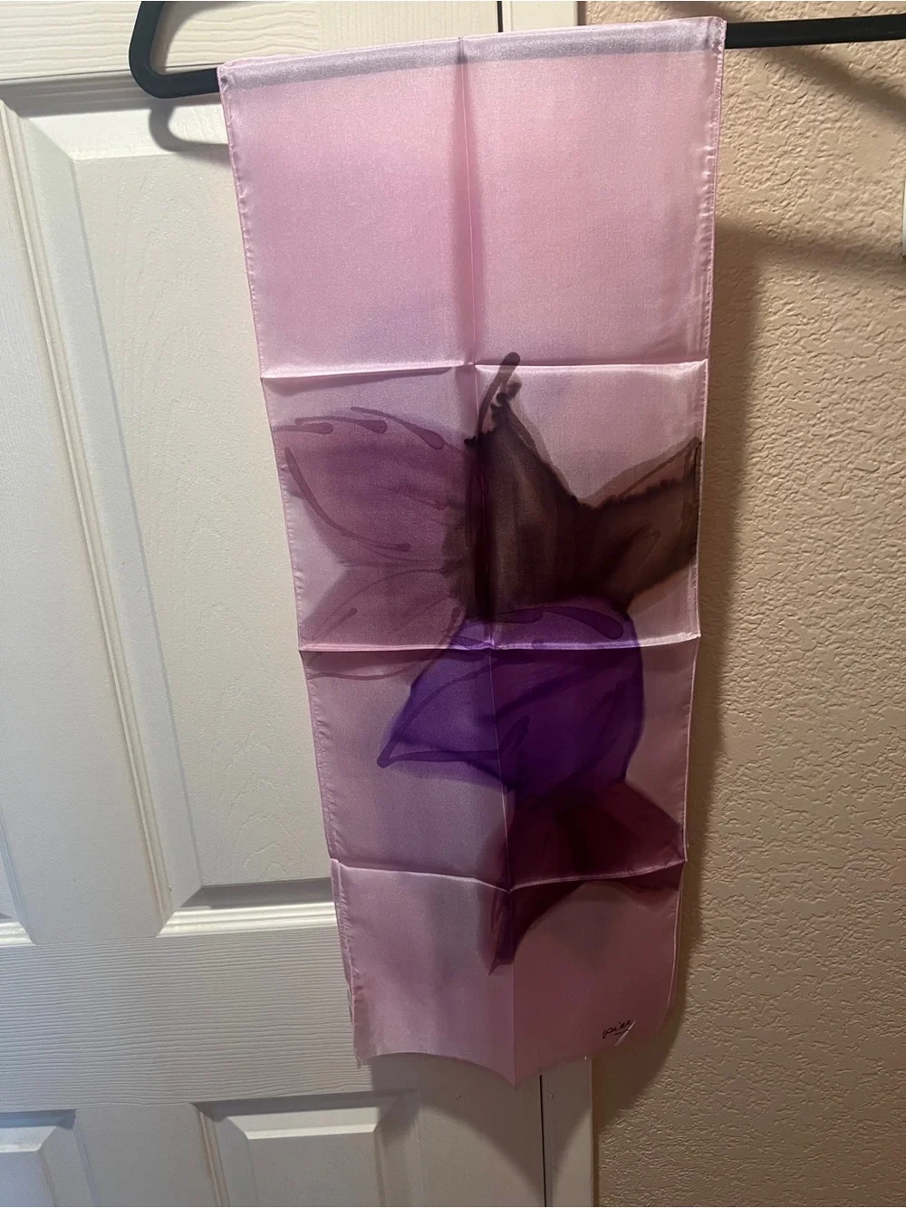 Vintage silk scarf- hand painted by Pier of Canada